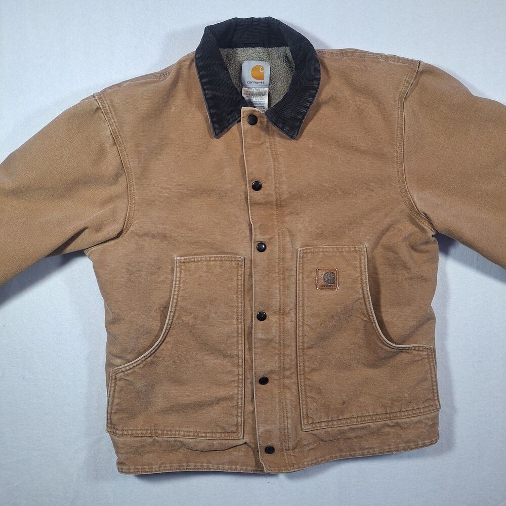 Carhartt J164 CML Sandstone Duck Jacket Small Detroit Style work wear grunge